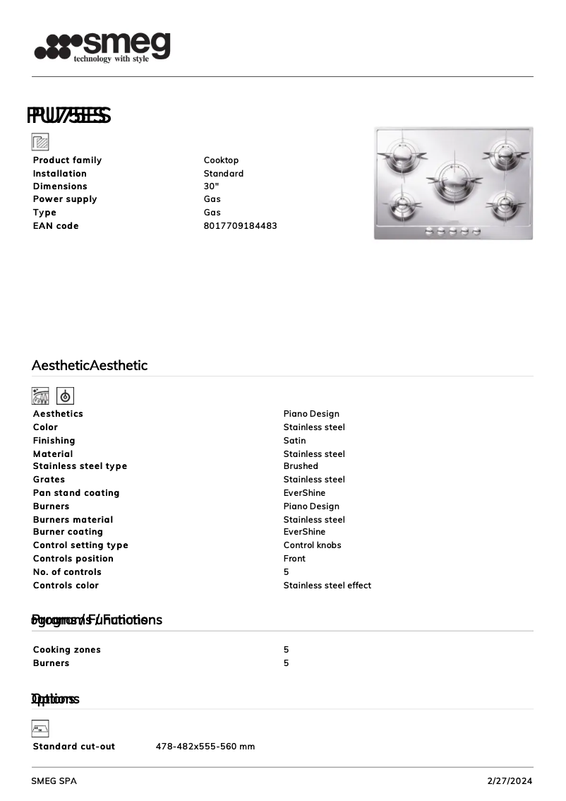 Image de la première page du manuel de l'appareil PU75ES