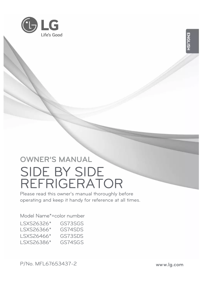 Page 1 de la notice Manuel utilisateur LG LSXS26326