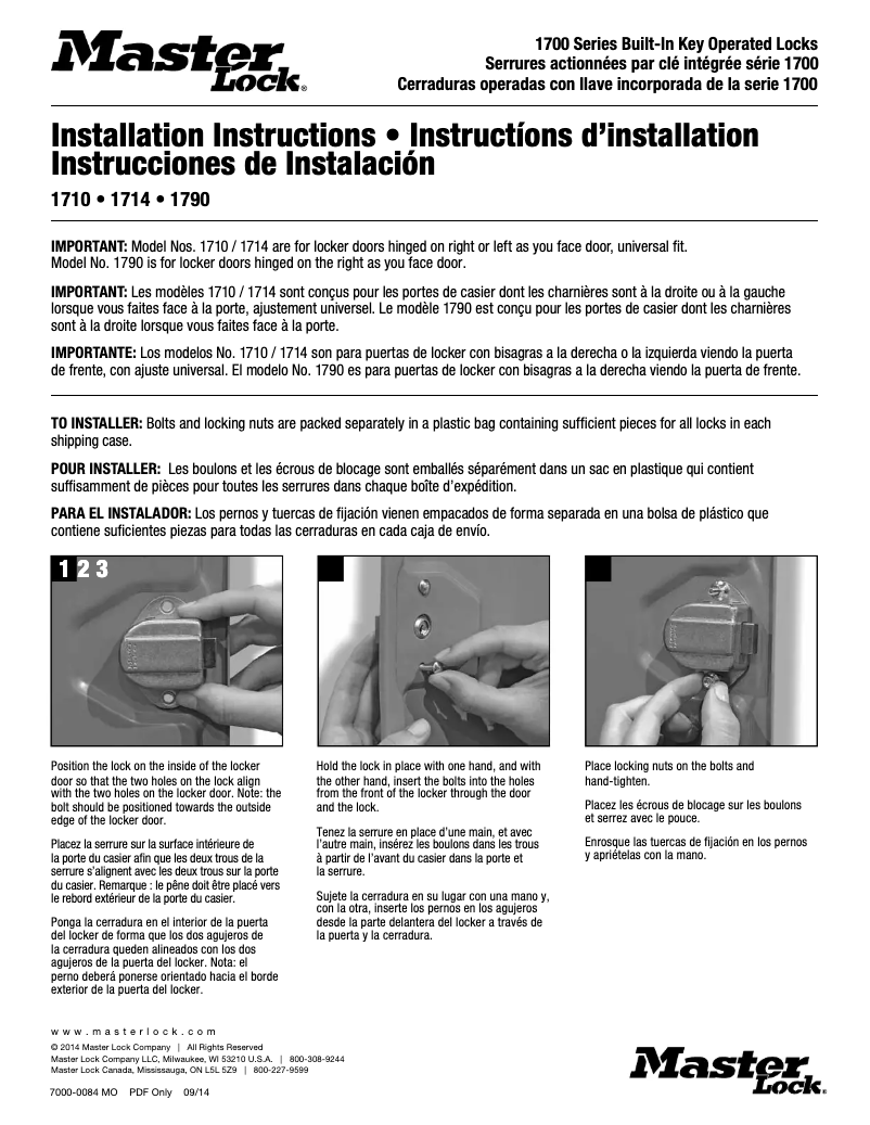 Image de la première page du manuel de l'appareil 1714