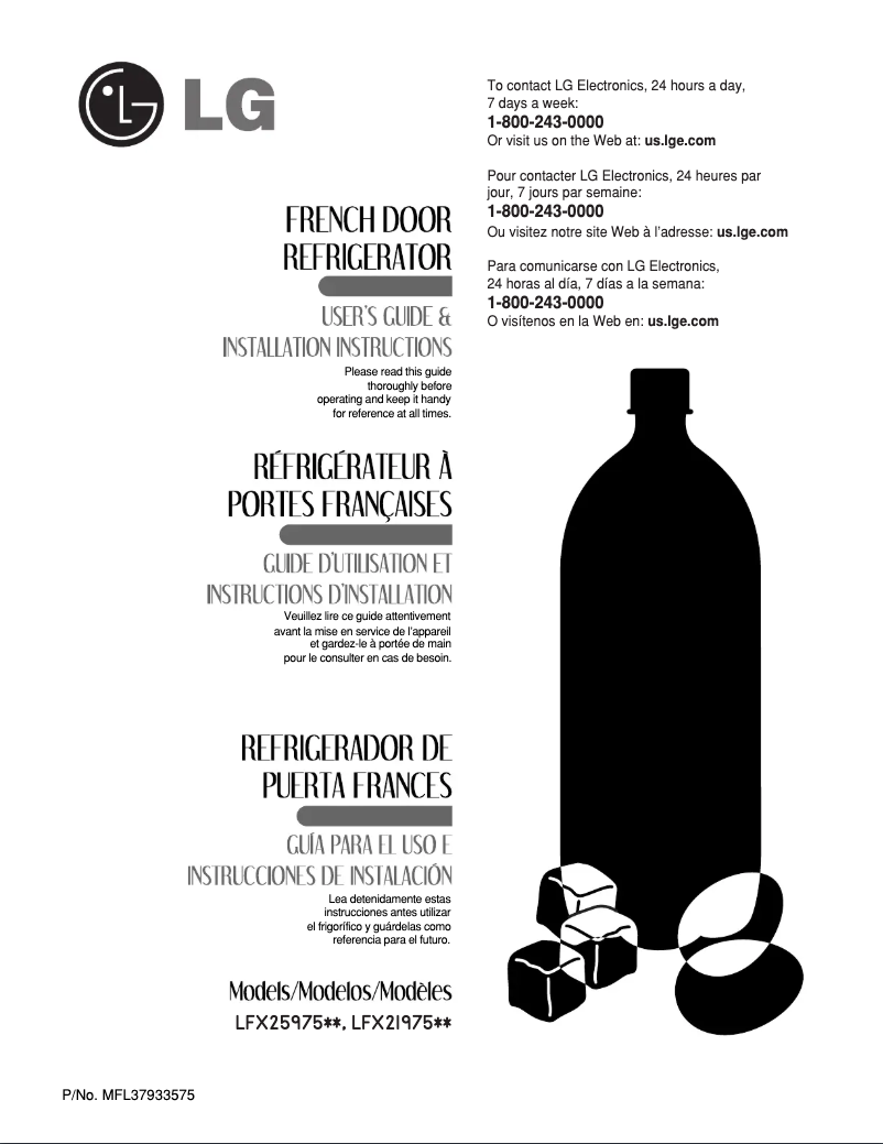 Page 1 de la notice Manuel utilisateur LG LFX25975SW