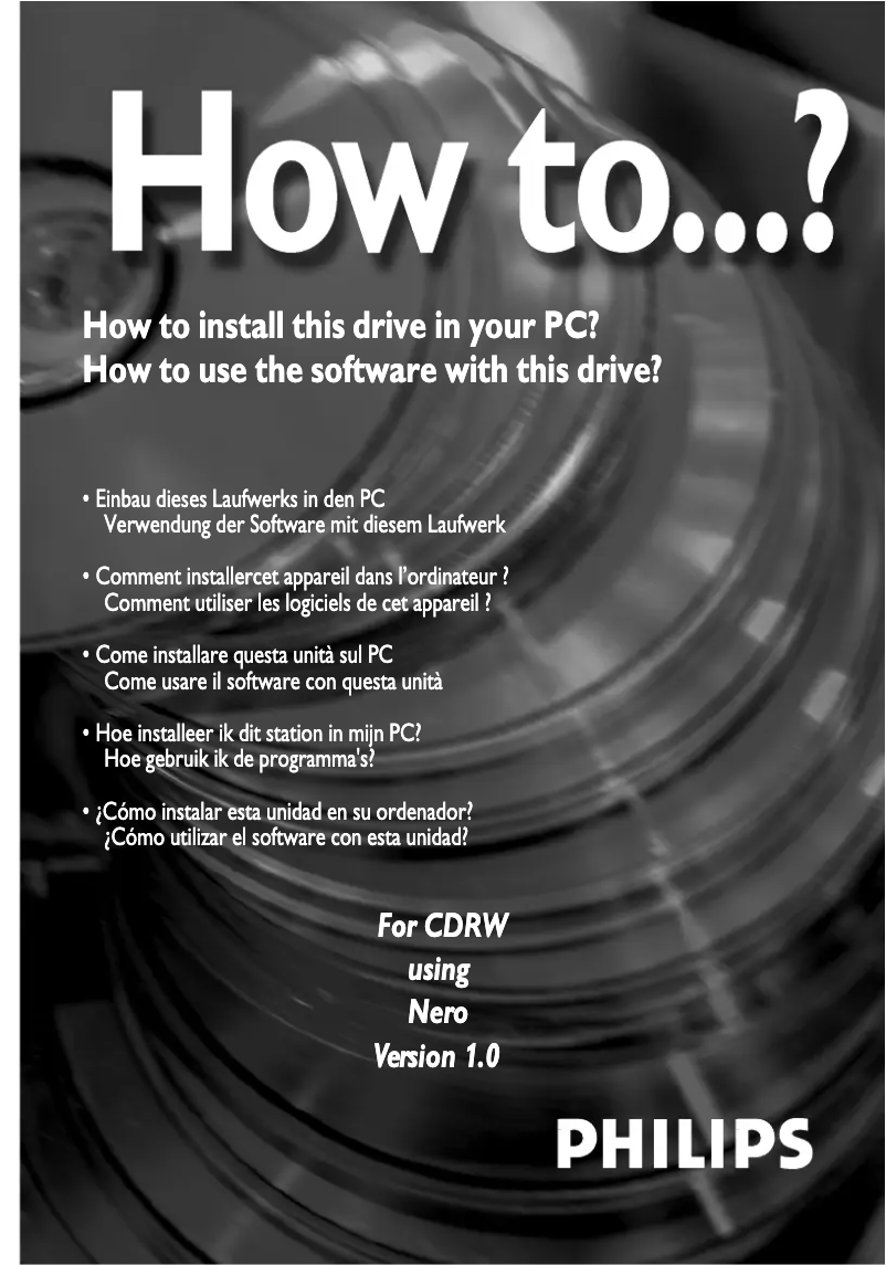 Page 1 de la notice Manuel utilisateur Philips PBRW4816B