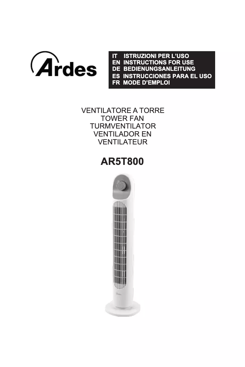Page 1 de la notice Manuel utilisateur Ardes AR5T800