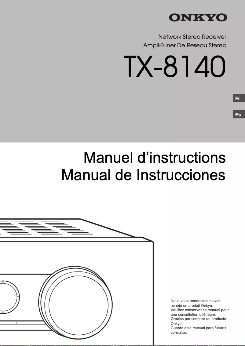 Page 1 de la notice Manuel utilisateur Onkyo TX-8140