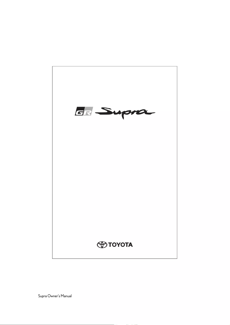 Page 1 de la notice Manuel utilisateur Toyota Supra (2020)