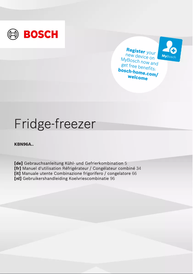 Página 1 del manual Manual de usuario Bosch KBN96SDD0