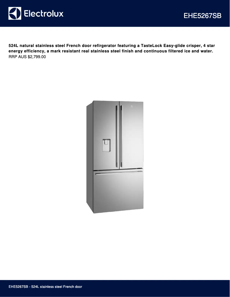 Image de la première page du manuel de l'appareil EHE5267SB