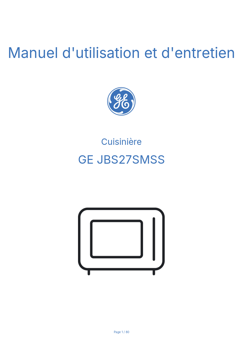 Image de la première page du manuel de l'appareil JBS27SMSS
