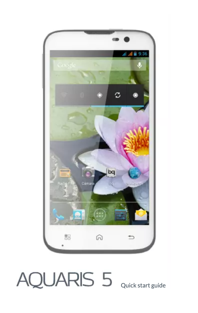 Page 1 de la notice Manuel utilisateur bq Aquaris 5