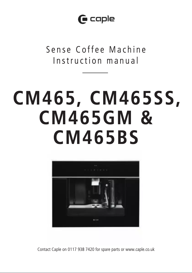 Page 1 de la notice Manuel utilisateur Caple CM465BS