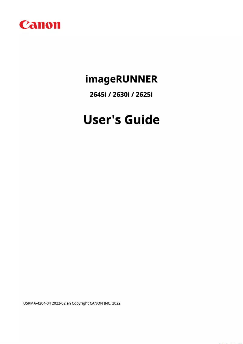 Image de la première page du manuel de l'appareil imageRUNNER 2630i