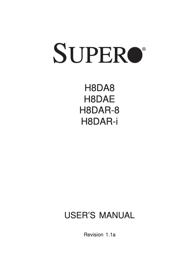 Image de la première page du manuel de l'appareil H8DAR-8