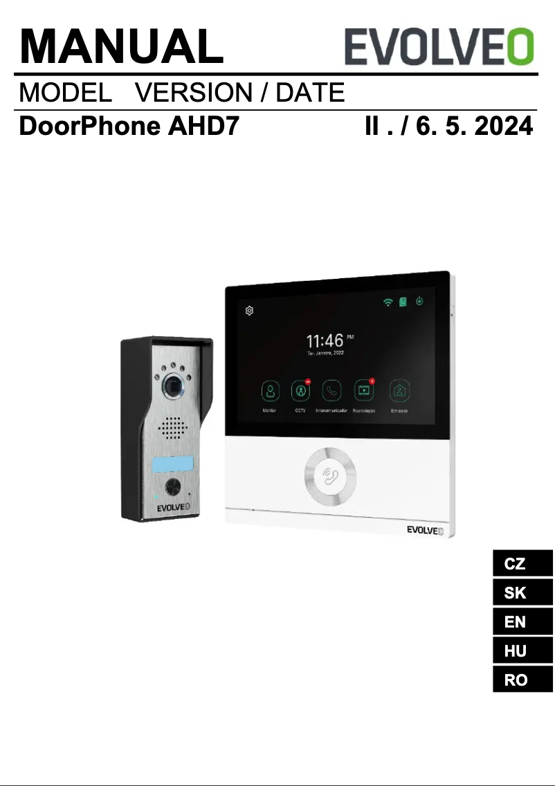 Page 1 de la notice Manuel utilisateur Evolveo DoorPhone AHD7