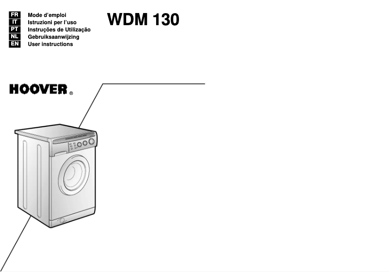 Page 1 de la notice Manuel utilisateur Hoover WDM 130 11