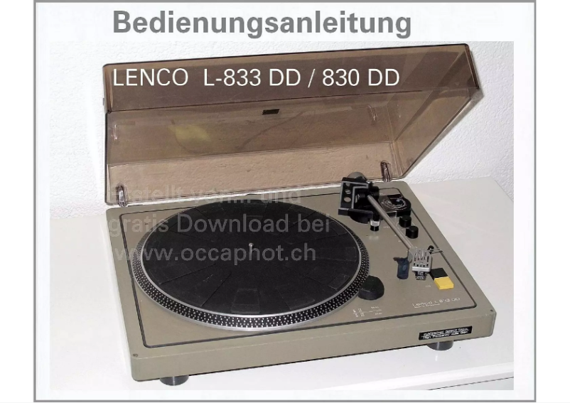 Page n°1 - Manuel utilisateur Lenco L-830DD