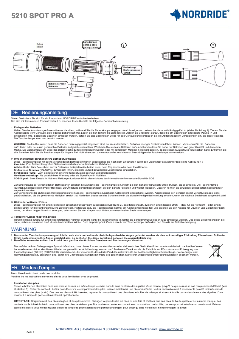 Image de la première page du manuel de l'appareil 5210 Spot Pro A