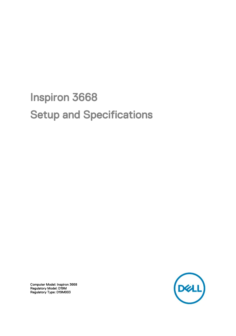 Page 1 de la notice Manuel utilisateur Dell Inspiron 3668