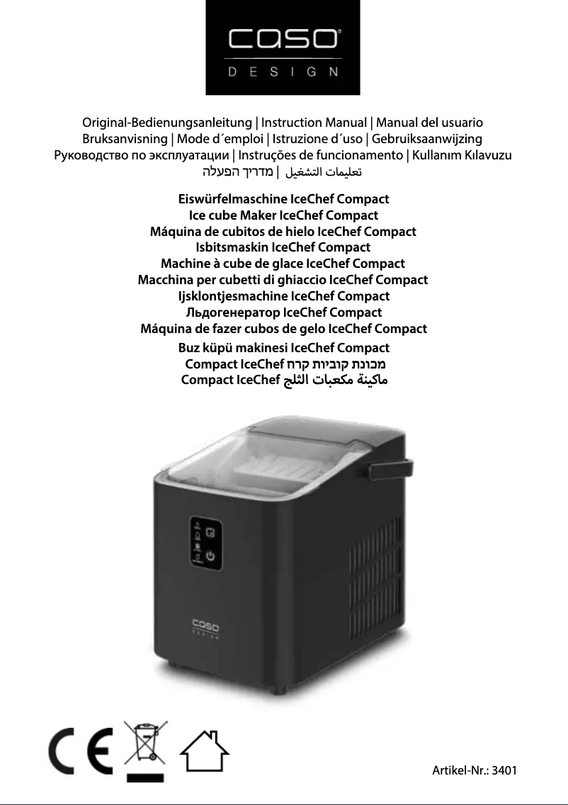 Page 1 de la notice Manuel utilisateur Caso IceChef Compact