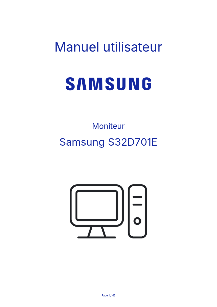 Page n°1 - Manuel utilisateur Samsung S32D701E