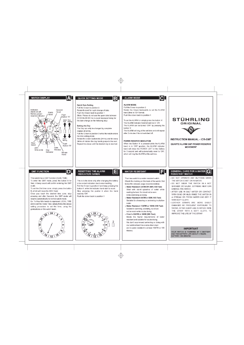 Page n°1 - Manuel utilisateur Stührling ICR-GMT