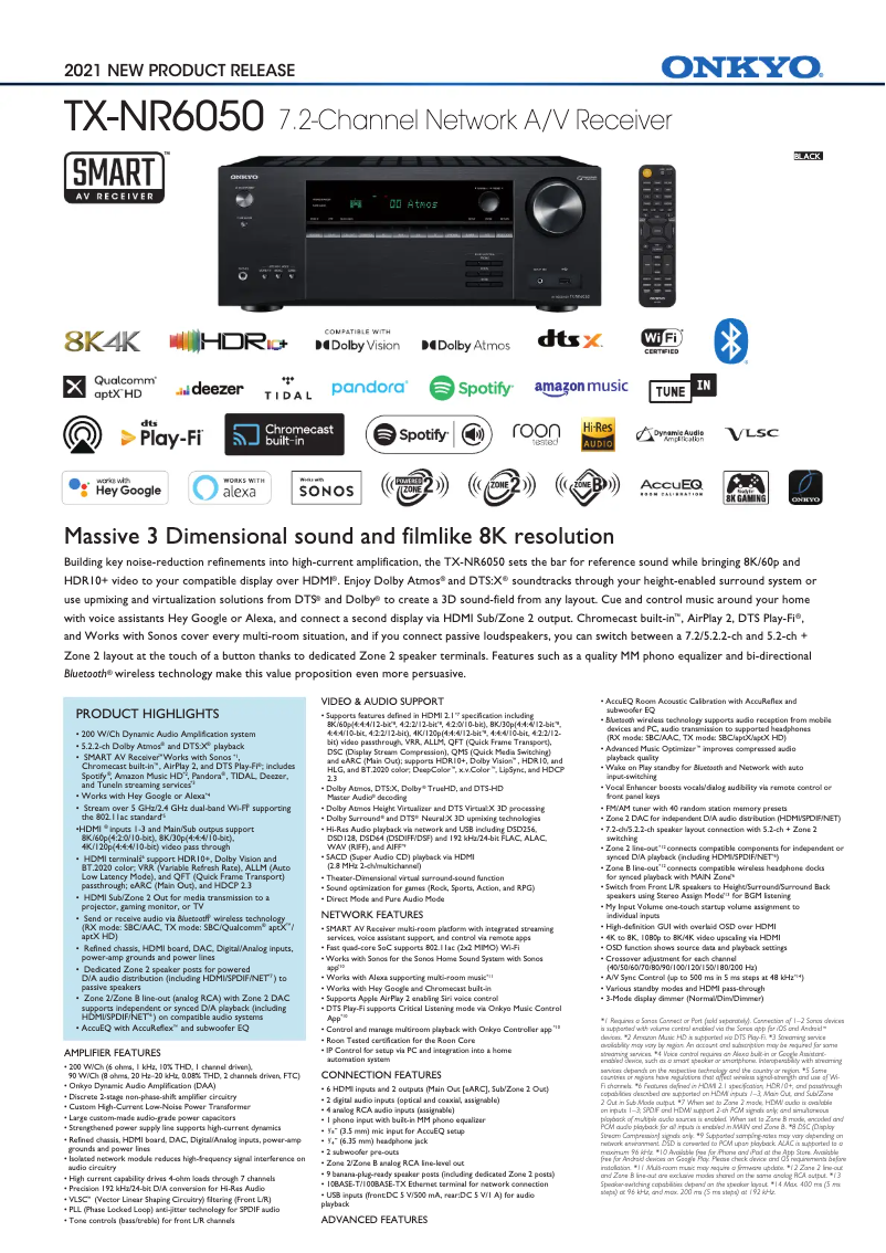 Image de la première page du manuel de l'appareil TX-NR6050