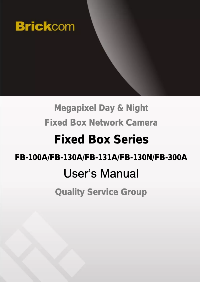 Page n°1 - Manuel utilisateur Brickcom FB-130Ap