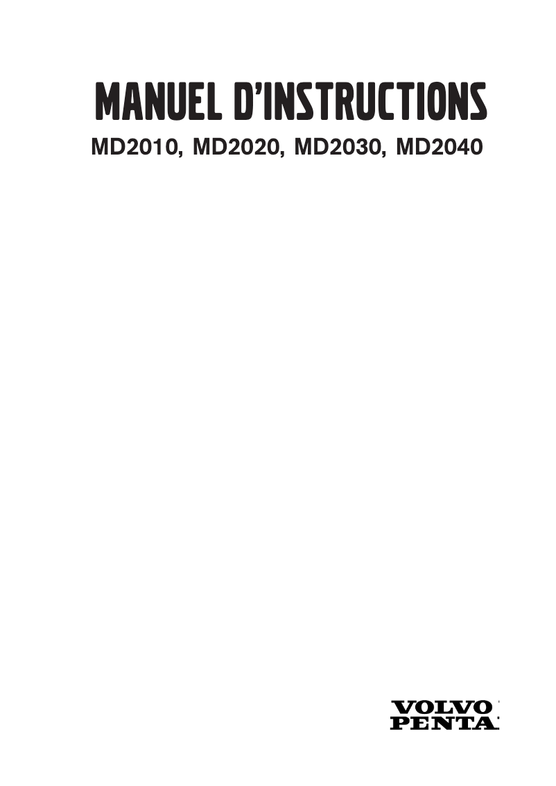 Page 1 de la notice Manuel utilisateur Volvo MD2010