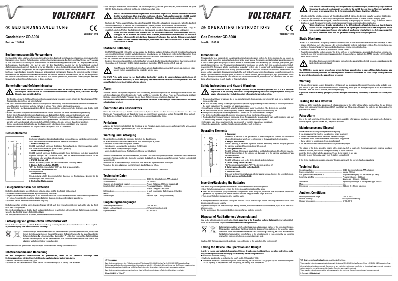 Page 1 de la notice Manuel utilisateur Voltcraft GD-3000
