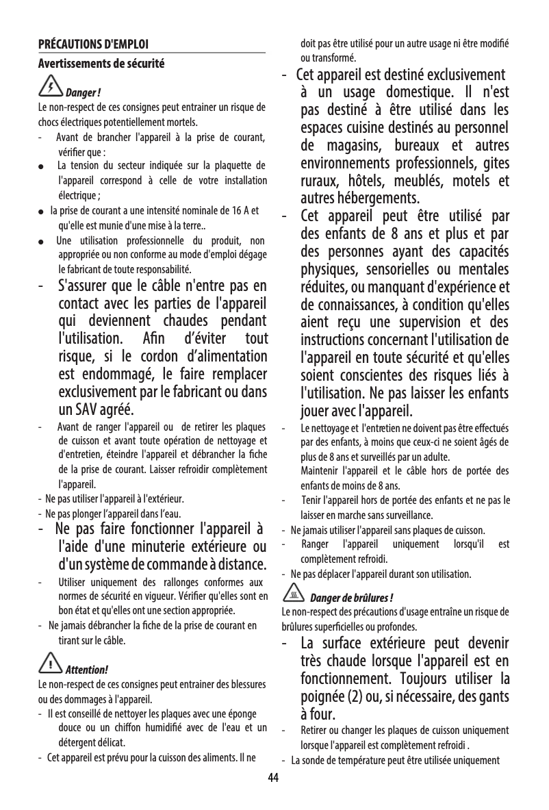 Page n°1 - Manuel utilisateur DeLonghi MultiGrill 1100 CGH1112DP