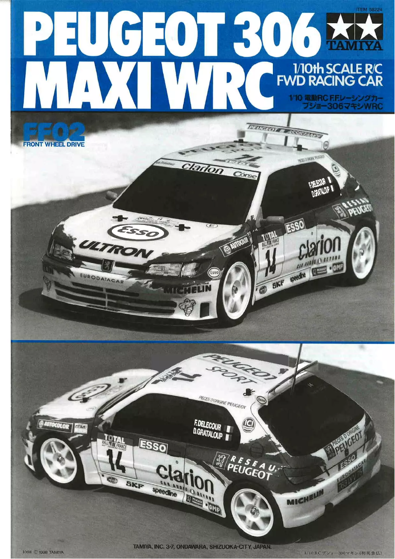 Page n°1 - Manuel utilisateur Tamiya Peugeot 206 Maxi FF-02