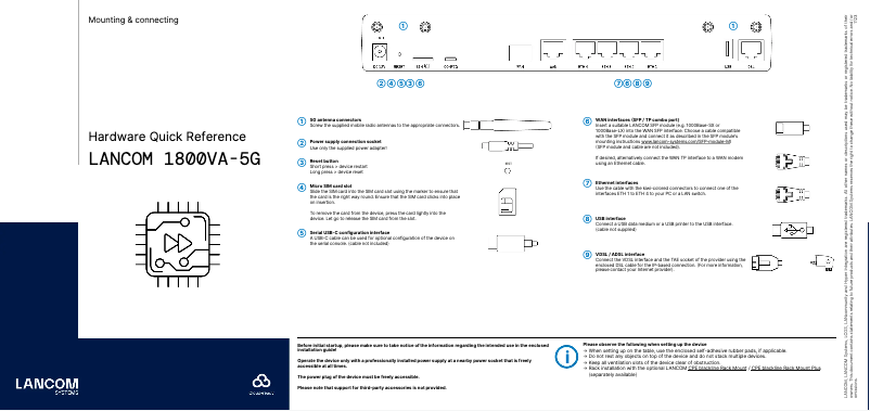 Page n°1 - Manuel utilisateur Lancom 1800VA-5G