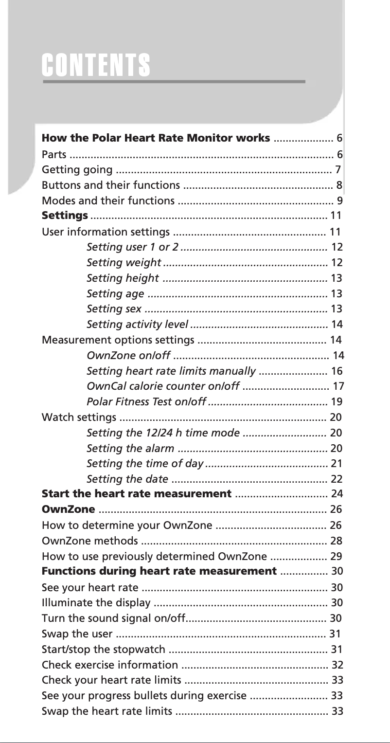 Page 1 de la notice Manuel utilisateur Polar M21+
