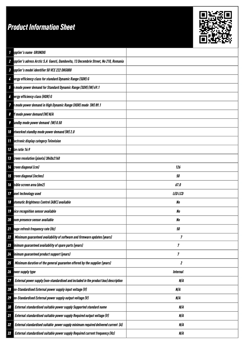Image de la première page du manuel de l'appareil 50 VCE 222