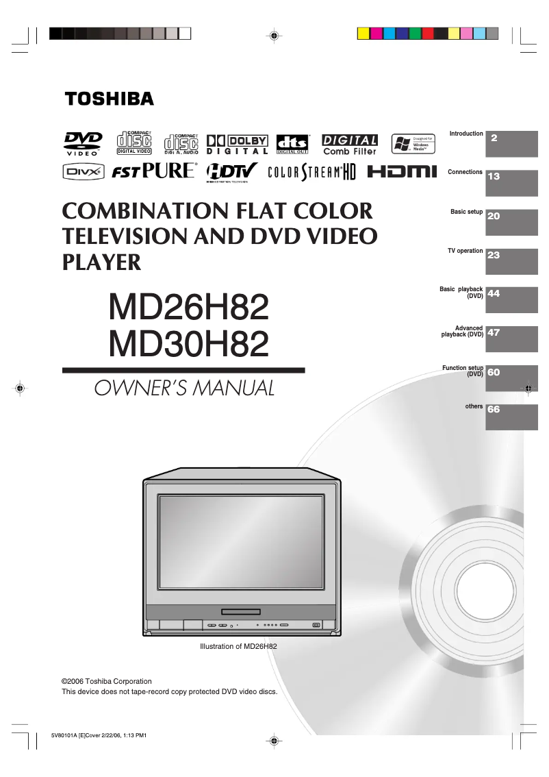 Image de la première page du manuel de l'appareil MD26H82