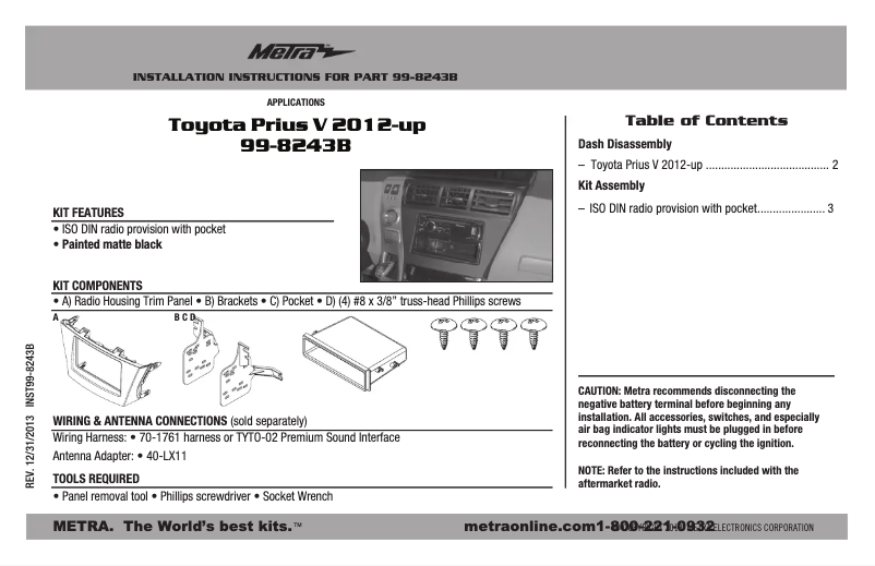 Image de la première page du manuel de l'appareil 99-8243B