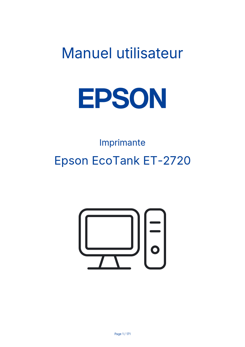 Page 1 de la notice Manuel utilisateur Epson EcoTank ET-2720