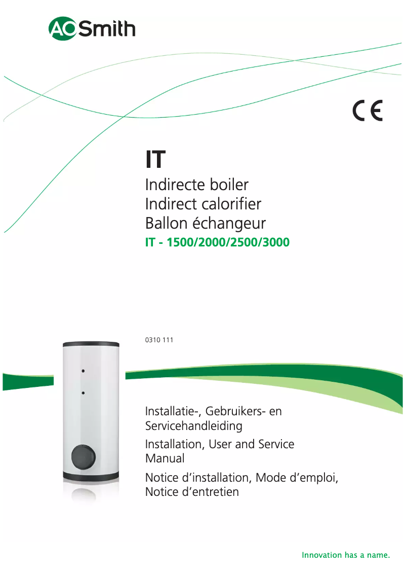 Page n°1 - Manuel utilisateur A.O. Smith IT 2500