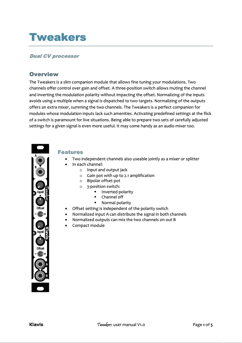 Image de la première page du manuel de l'appareil Dual CV