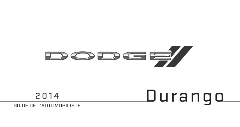 Page 1 de la notice Manuel utilisateur Dodge Durango (2014)