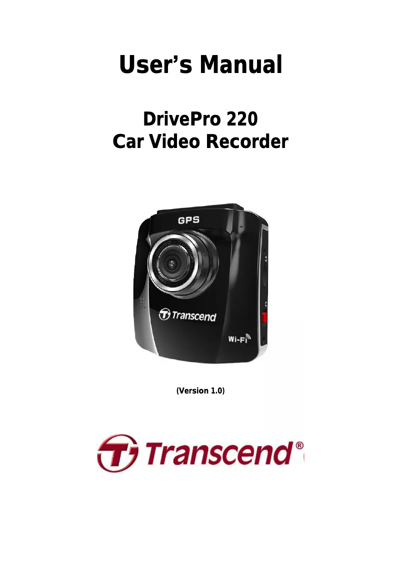 Página 1 del manual Manual de usuario Transcend DrivePro 220