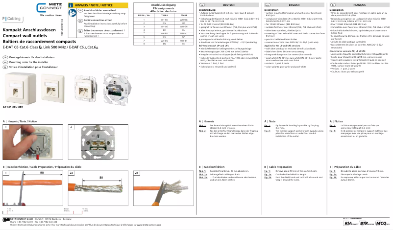 Page 1 de la notice Manuel utilisateur Metz Connect 1307380002-I