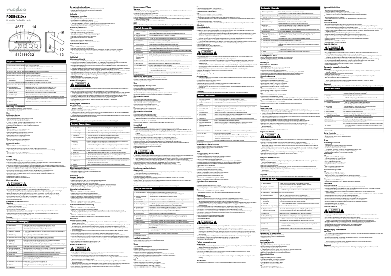 Page 1 de la notice Manuel utilisateur Nedis RDDB4320BN