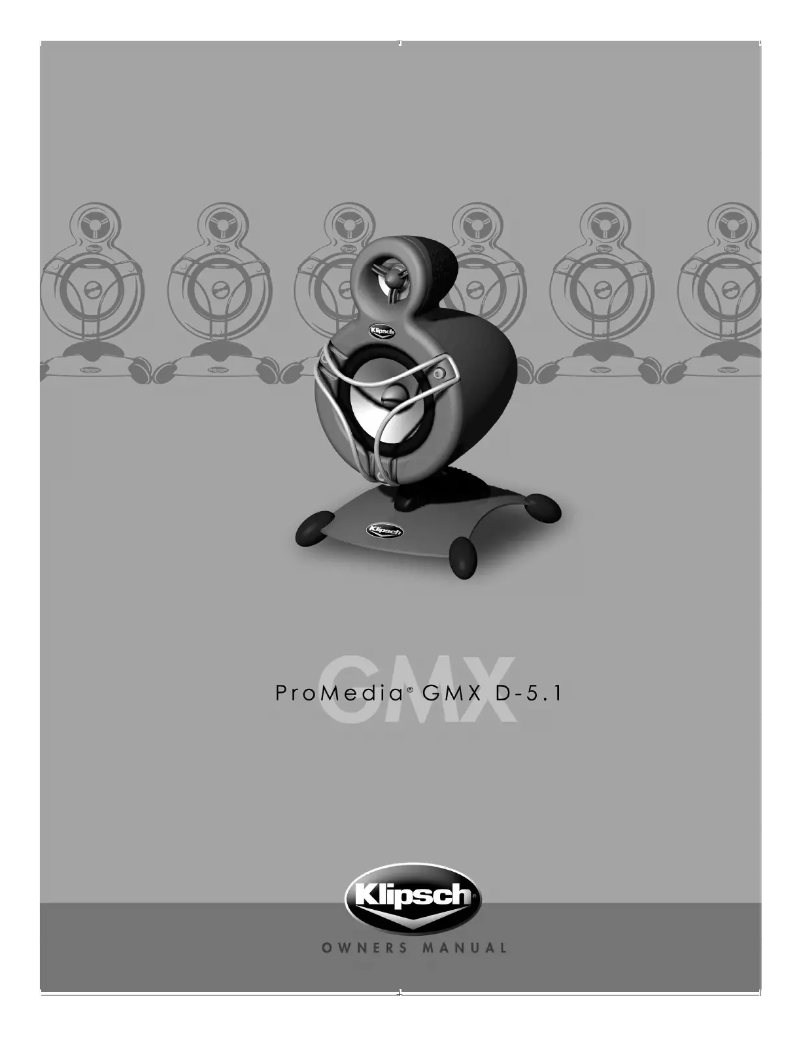 Page n°1 - Manuel utilisateur Klipsch GMX D-5.1