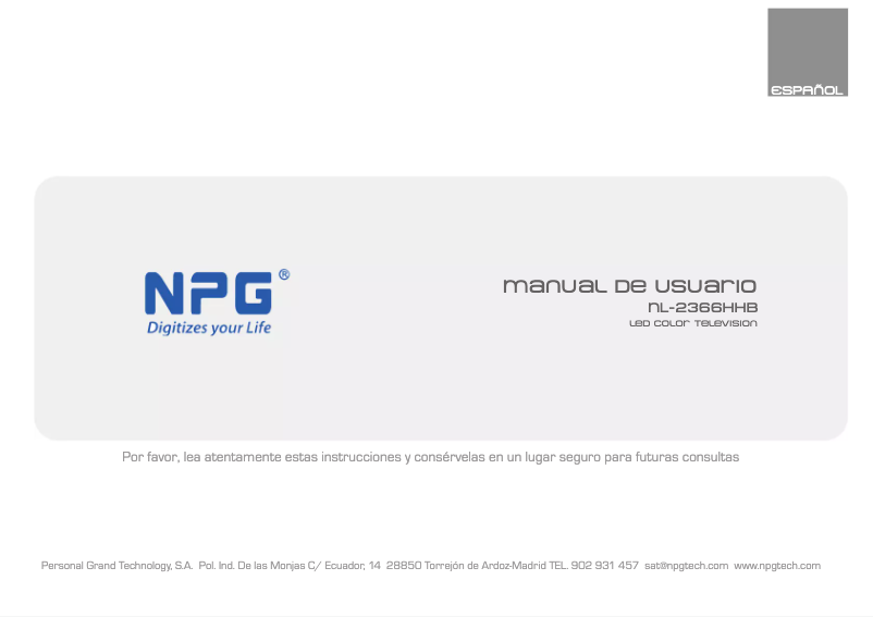Page n°1 - Manuel utilisateur NPG NL-2366HHB