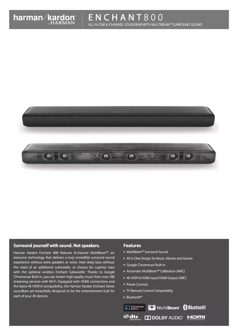 Page 1 de la notice Fiche technique Harman Kardon Enchant 800