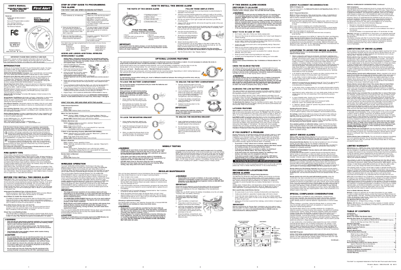 Page n°1 - Manuel utilisateur First Alert SA511B