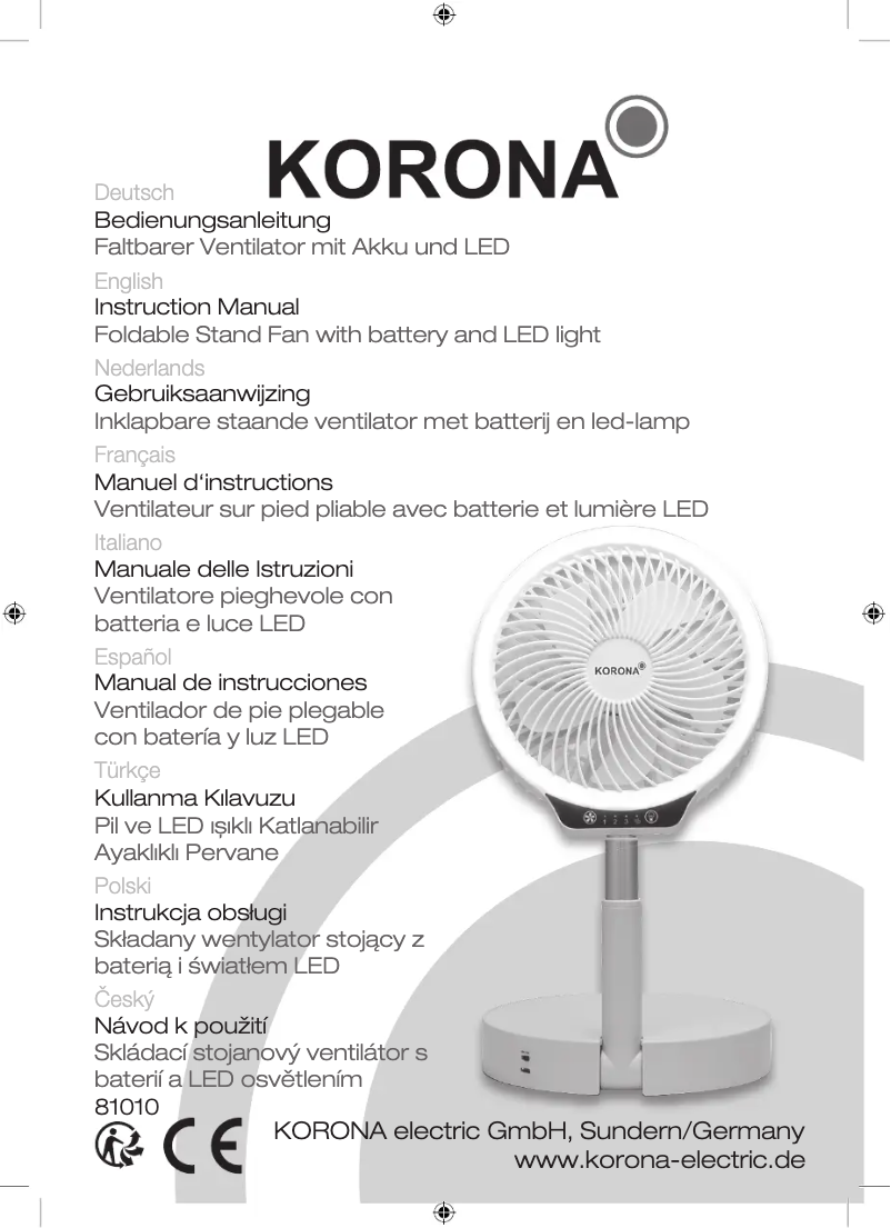 Page n°1 - Manuel utilisateur Korona 81010