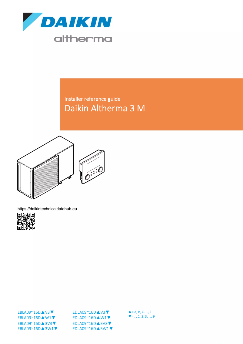 Page 1 de la notice Guide d'installation Daikin Altherma EDLA11DA3V3