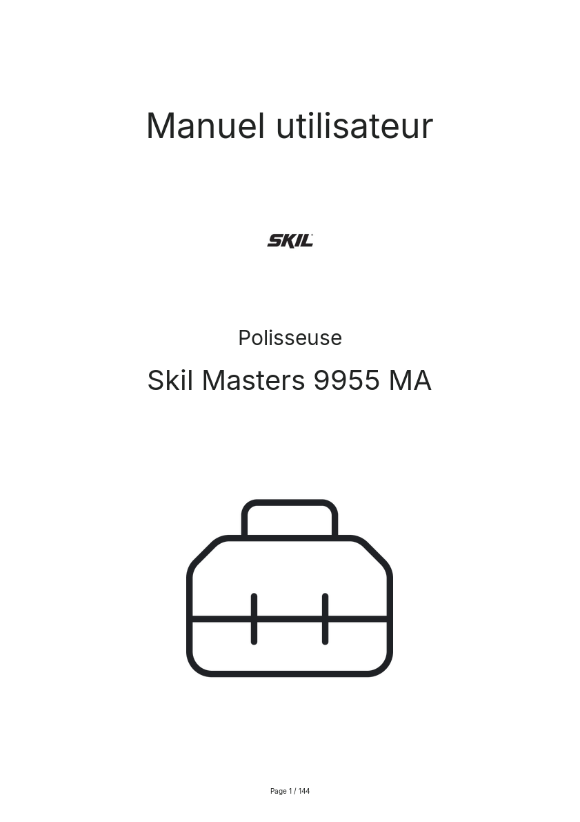 Image de la première page du manuel de l'appareil Masters 9955 MA