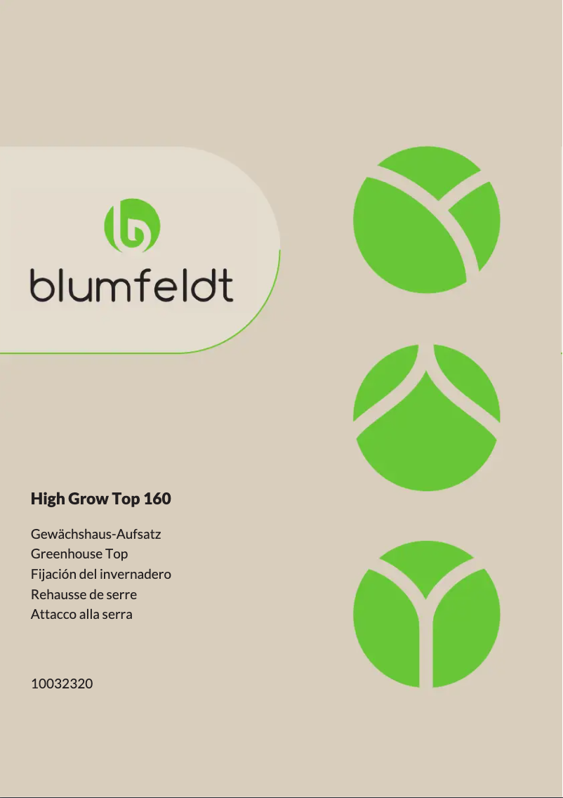 Page 1 de la notice Manuel utilisateur Blumfeldt High Grow Top 200