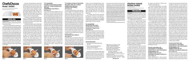 Page 1 de la notice Manuel utilisateur Chef's Choice D4360